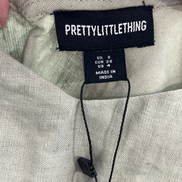 PrettyLittleThing Sage Green Linen Blend Asymmetric Cami Top | Size 4 - Picture 2 of 9